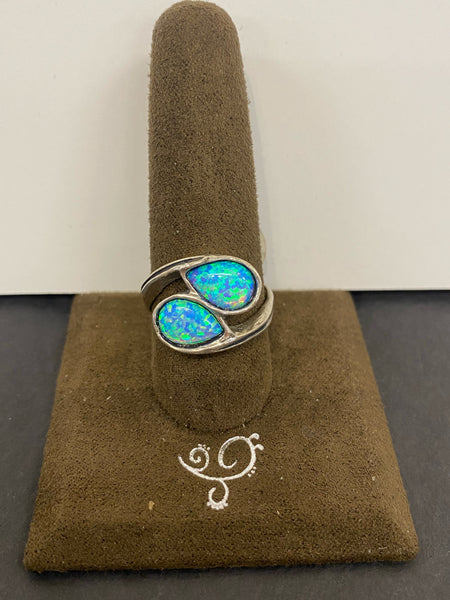 SS 2X Opal Ring Size 9