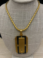 Stainless Gold/Black Necklace